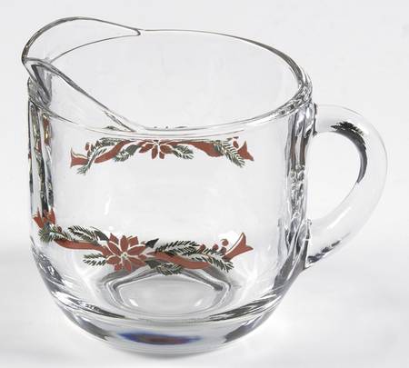 Poinsettia & Ribbon Glassware Creamer