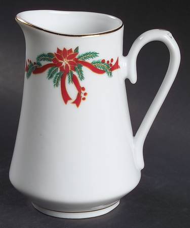 Poinsettia & Ribbon Creamer