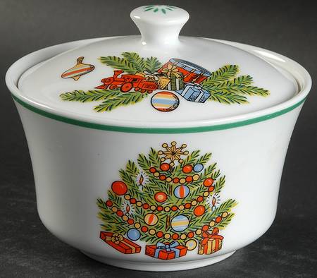 Yuletide Sugar Bowl & Lid