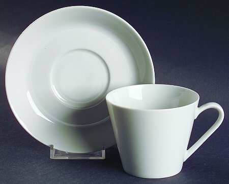 Fairwood White Flat Cup & Saucer Set