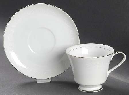English Lace Footed Cup & Saucer Set by Fashion Manor