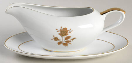 Eternal Rose Gravy Boat & Underplate/Relish by Fashion Manor