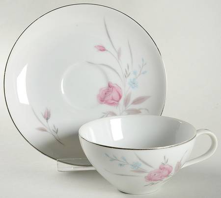 New Rose Flat Cup & Saucer Set