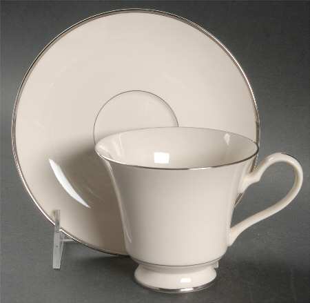 Platinum Herald Footed Cup & Saucer Set