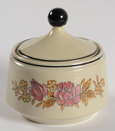 Plum Rose Sugar Bowl & Lid