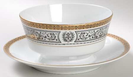 Romanesque Gravy Boat with Attached Underplate