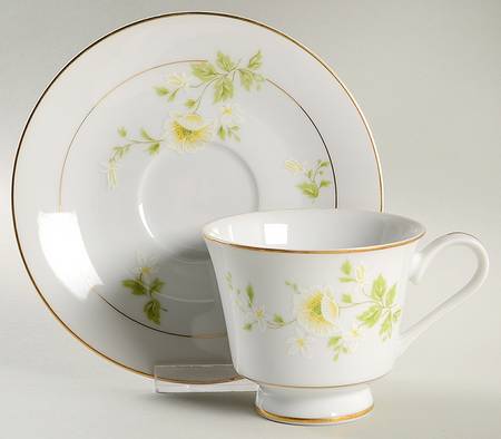 Summertime Footed Cup & Saucer Set by Fashion Manor