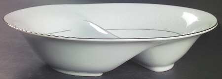 Fascination 10" Oval Divided Vegetable Bowl