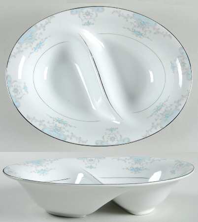 Heirloom 10" Oval Divided Vegetable Bowl