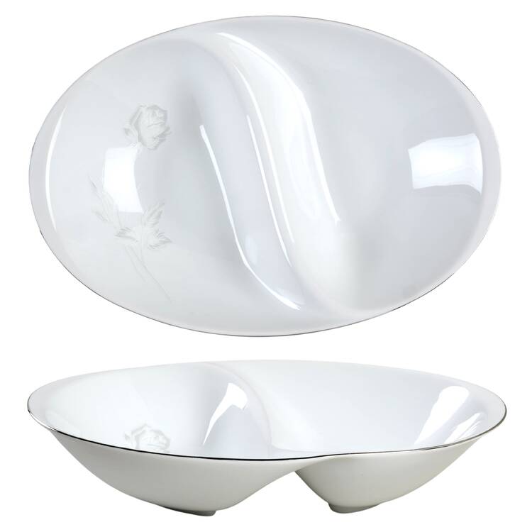 Remembrance 11" Oval Divided Vegetable Bowl
