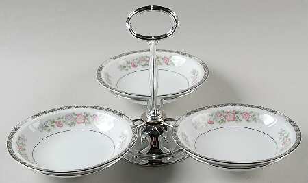 Rhapsody 7" x 12" 3-Part Relish & Metal Stand (FR) HC
