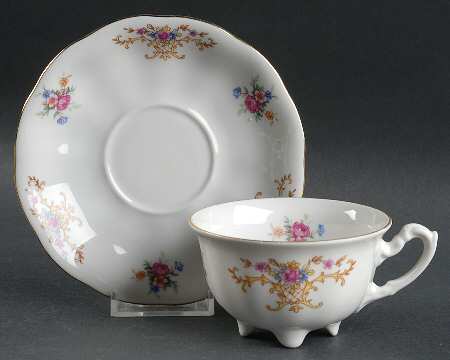 9026 (Thin Trim) Footed Cup & Saucer Set