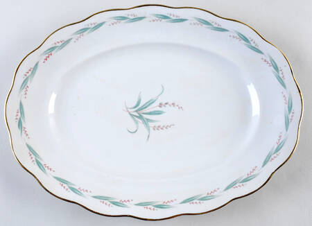 Celina (Gold Trim) 14" Oval Serving Platter