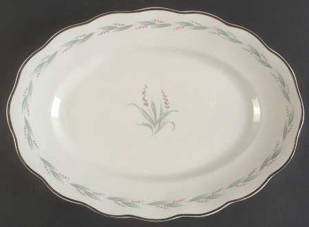 Celina (Gold Trim) 15" Oval Serving Platter