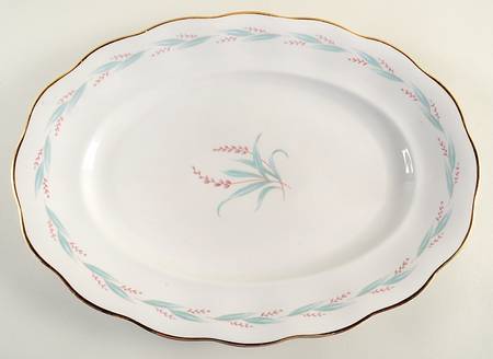 Celina (Gold Trim) 13" Oval Serving Platter