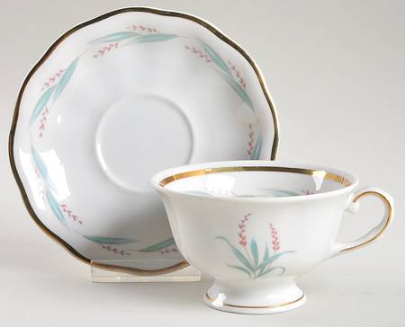 Celina (Gold Trim) Footed Cup & Saucer Set