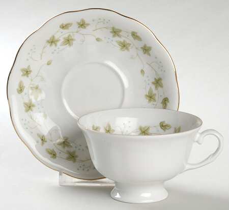 Diana (1-16" Gold Trim) Footed Cup & Saucer Set