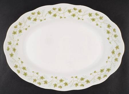 Diana (1-16" Gold Trim) 13" Oval Serving Platter