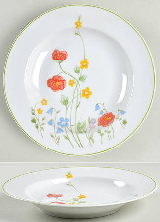 English Flowers Rim Soup Bowl