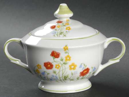 English Flowers Sugar Bowl & Lid