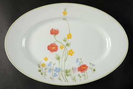 English Flowers 13" Oval Serving Platter