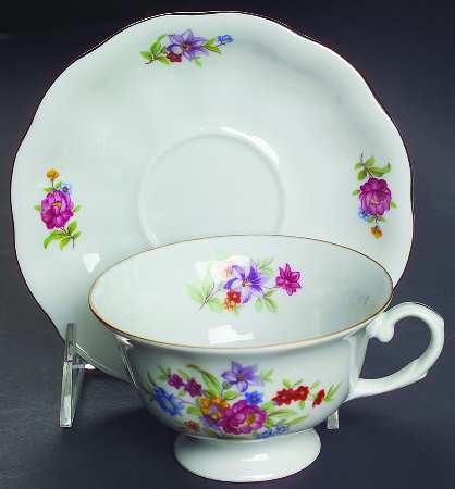 Meisen Flower Footed Cup & Saucer Set