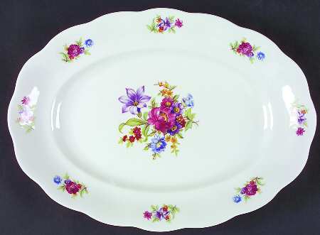 Meisen Flower 14" Oval Serving Platter