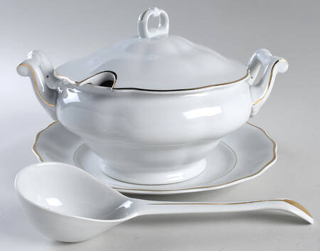 Golden Wedding Tureen & Lid w/Ladle & Underplate