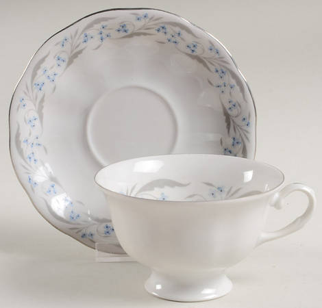 Harmony (Platinum Trim) Footed Cup & Saucer Set