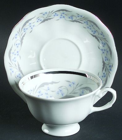 Harmony (Platinum Trim) Footed Cup & Saucer Set