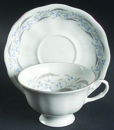 Harmony (Platinum Trim) Footed Cup & Saucer Set
