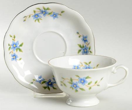 Maria (Platinum) Footed Cup & Saucer Set