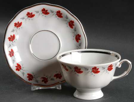 Rosepath Footed Cup & Saucer Set