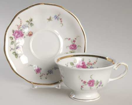 Sheraton Rose Footed Cup & Saucer Set