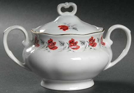 Trailing Rose Sugar Bowl & Lid