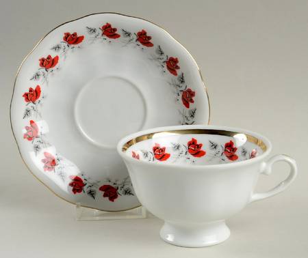Trailing Rose Footed Cup & Saucer Set