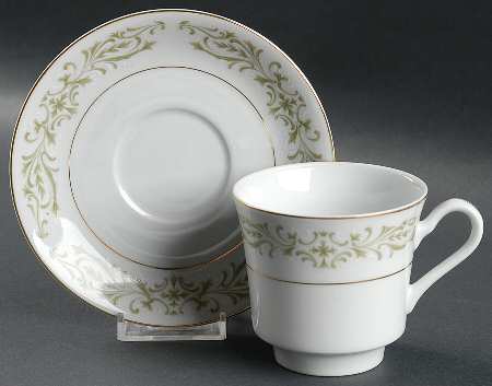 Allegro Green Footed Cup & Saucer Set