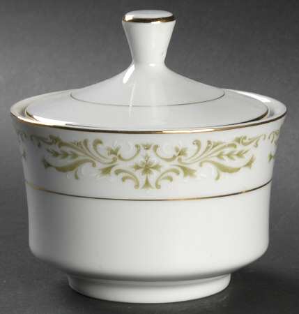 Allegro Green Sugar Bowl & Lid