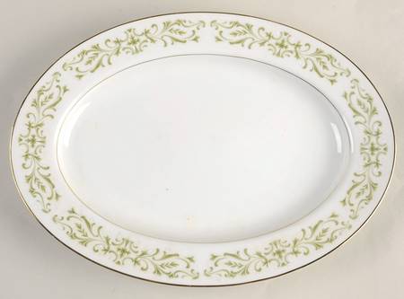 Allegro Green 12" Oval Serving Platter