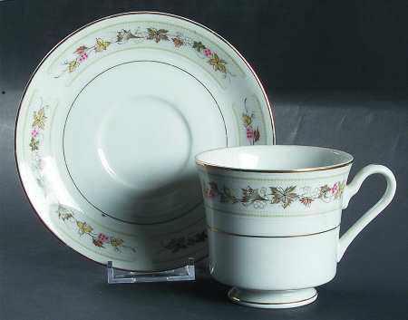 Autumn Footed Cup & Saucer Set