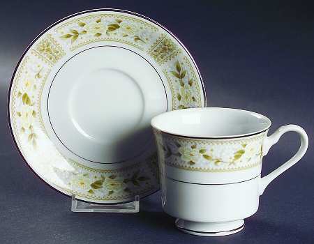 Barclay Footed Cup & Saucer Set by Fine China of Japan