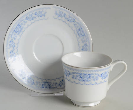 Blue Contessa Footed Cup & Saucer Set