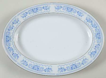 Blue Contessa 12" Oval Serving Platter