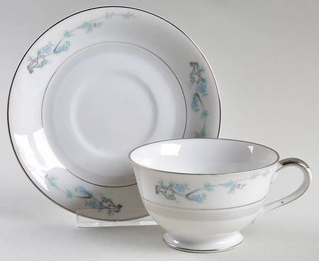 Blue Plum Footed Cup & Saucer Set