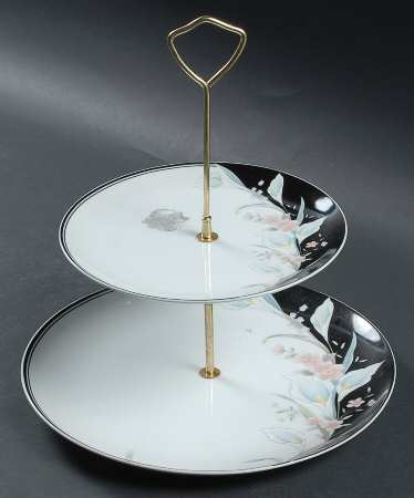 Black Rhapsody 2 Tiered Serving Tray (Dinner & Salad Plate)