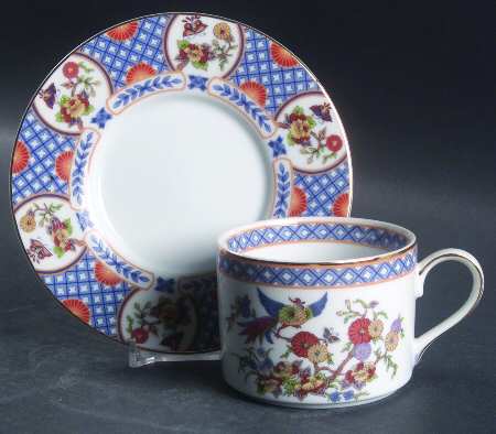 China Garden Flat Cup & Saucer Set by Fine China of Japan
