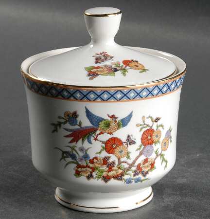 China Garden Sugar Bowl & Lid
