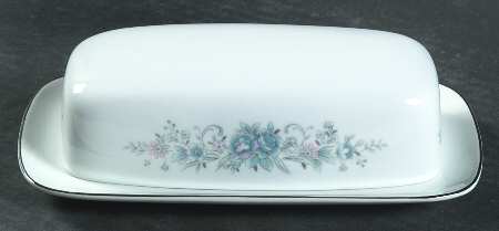 Christine (Blue Flowers) 1/4 Lb Covered Butter by Fine China of Japan
