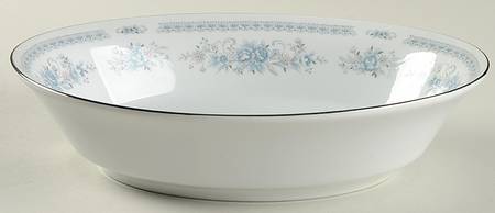 Christine (Blue Flowers) 10" Oval Vegetable Bowl