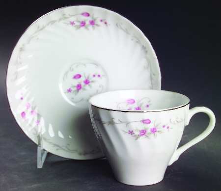 Chateau Rose Flat Cup & Saucer Set